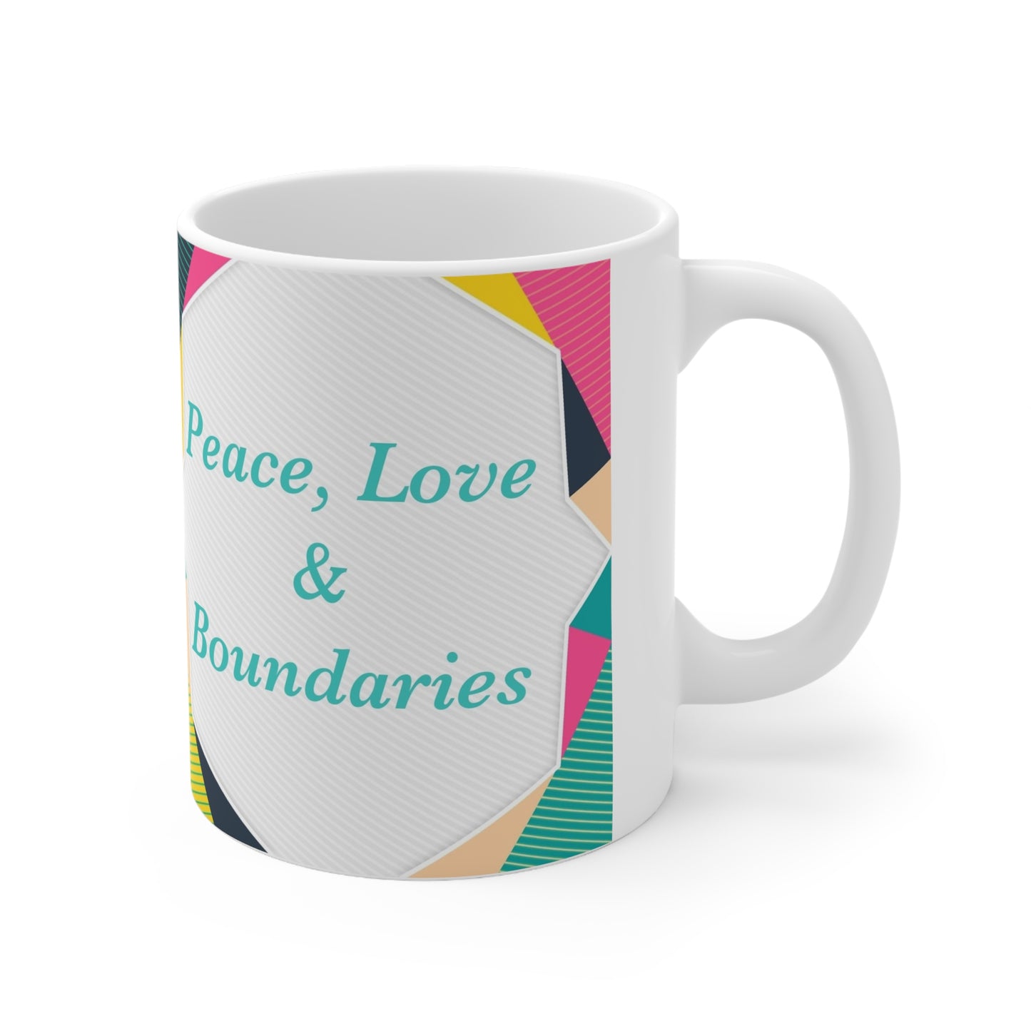 Peace, Love, & Boundaries mug