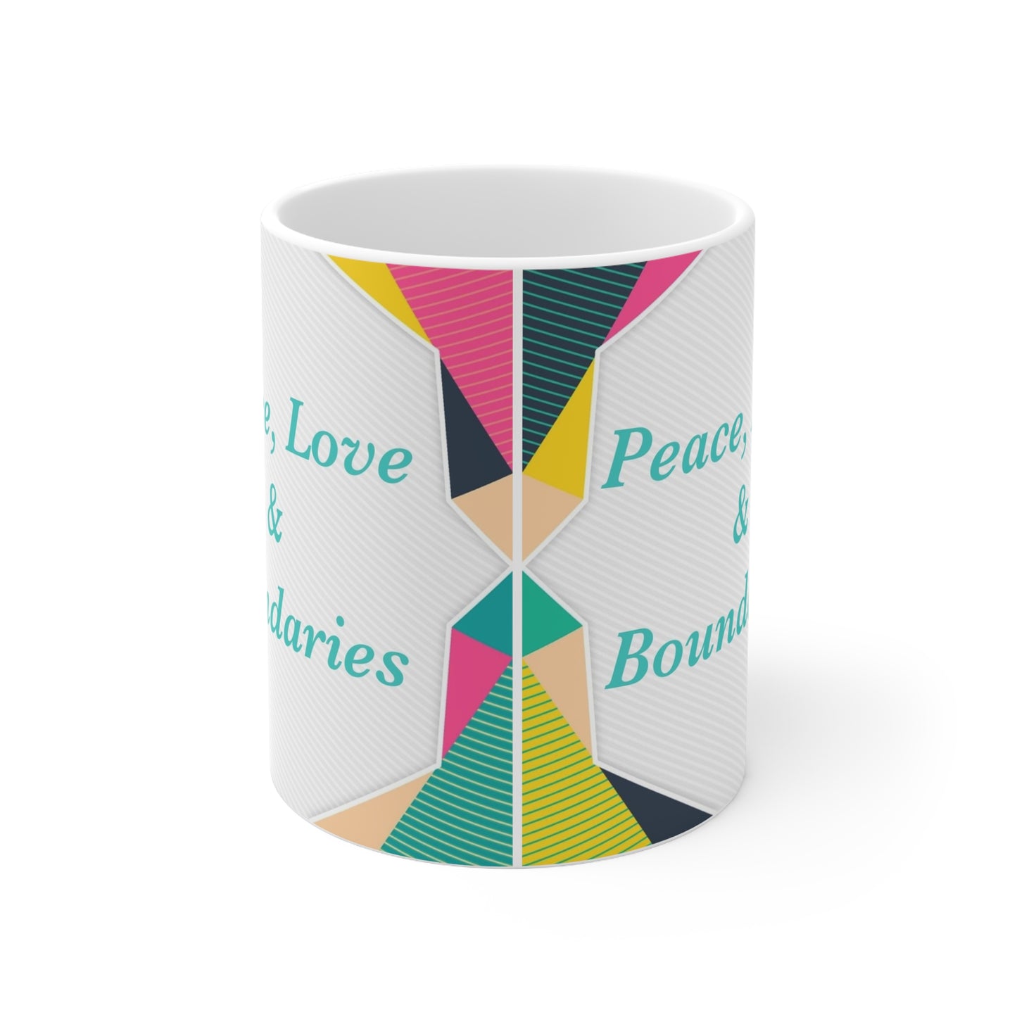 Peace, Love, & Boundaries mug
